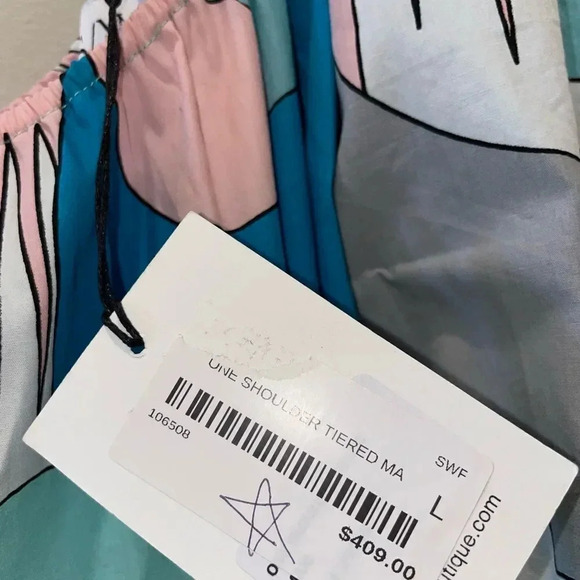 SWF One Shoulder Tiered Maxi Dress sz - Picture 14 of 16